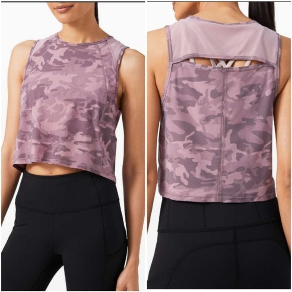 lululemon athletica Tops - lululemon Sculpt Cropped Tank Purple Camo 8